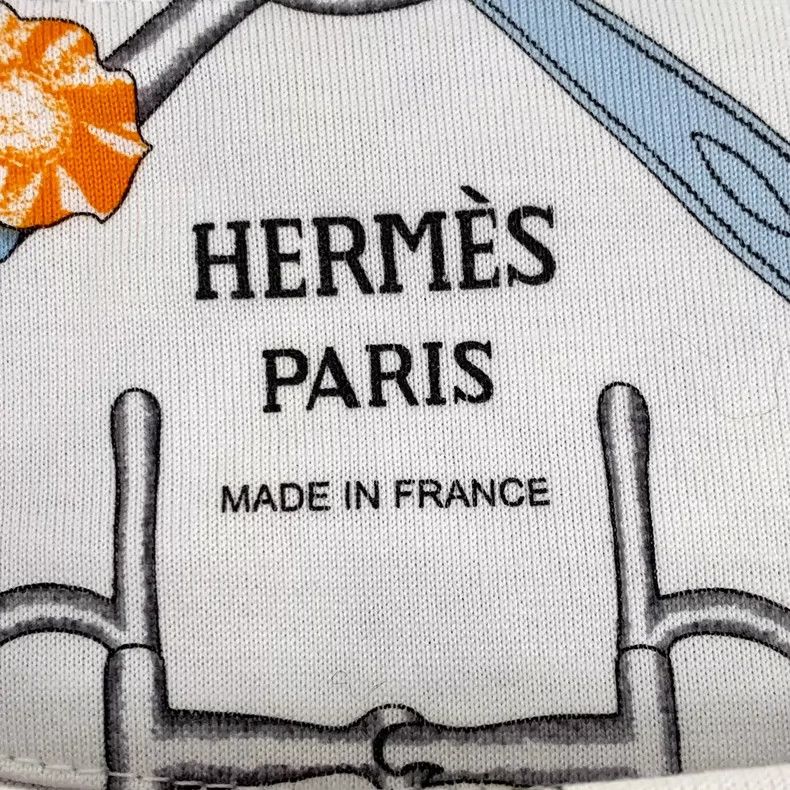 Hermes White Chain Print Cotton Short Sleeve Dress Size XS / US 0-2 / IT 36-38 - 5 Thumbnail