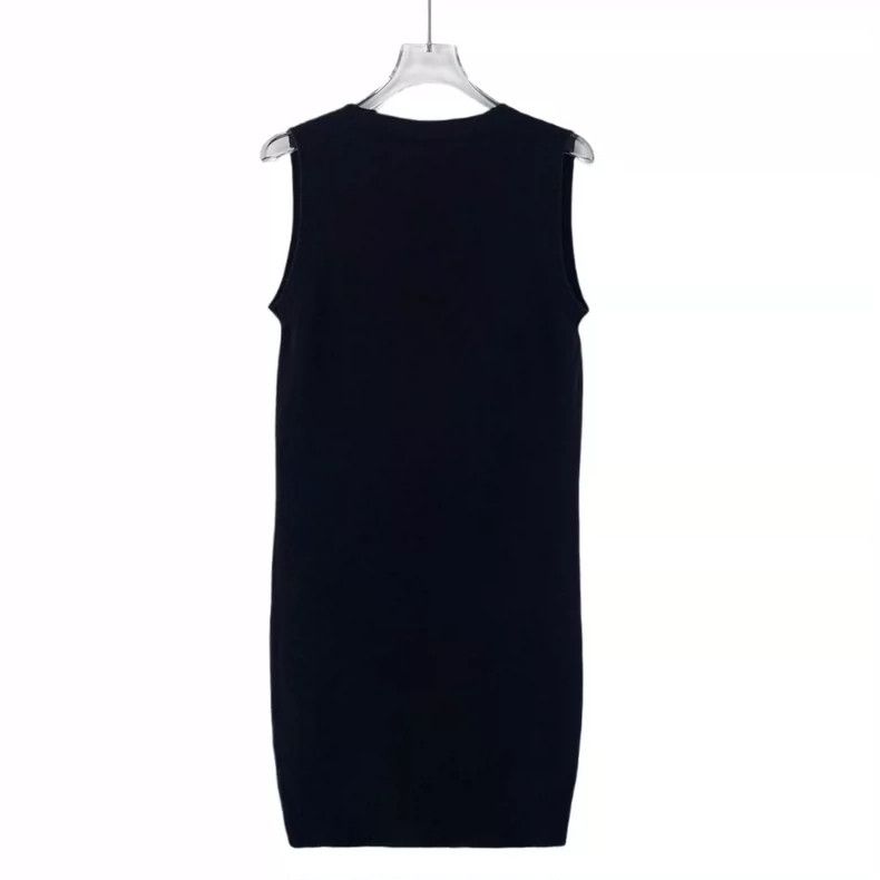 Chanel Chanel Black Sleeveless V-Neck Knitted Dress Size XXS / US 00 / IT 34 - 2 Thumbnail