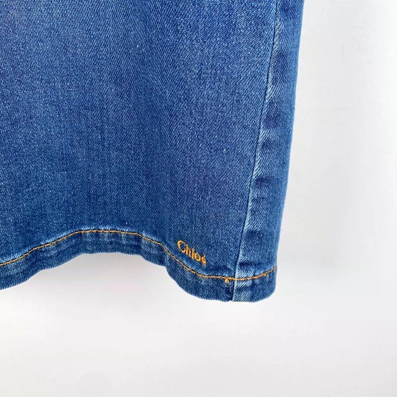 Chloe Blue Cotton Short Sleeve Denim Dress Size 22" - 4 Thumbnail
