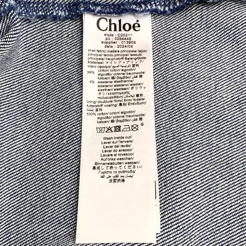 Chloe Blue Cotton Short Sleeve Denim Dress Size 22" - 6 Thumbnail