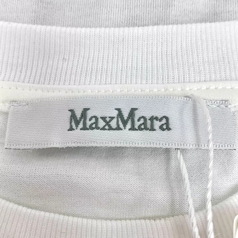 Max Mara Maxmara White Floral Embroidered Cotton T-Shirt Size US M / EU 48-50 / 2 - 6 Thumbnail