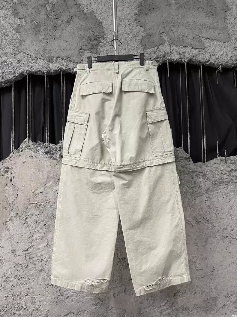 Balenciaga Balenciaga White Distressed Cargo Work Pants-yf Size US 44 / EU 60 - 2 Thumbnail