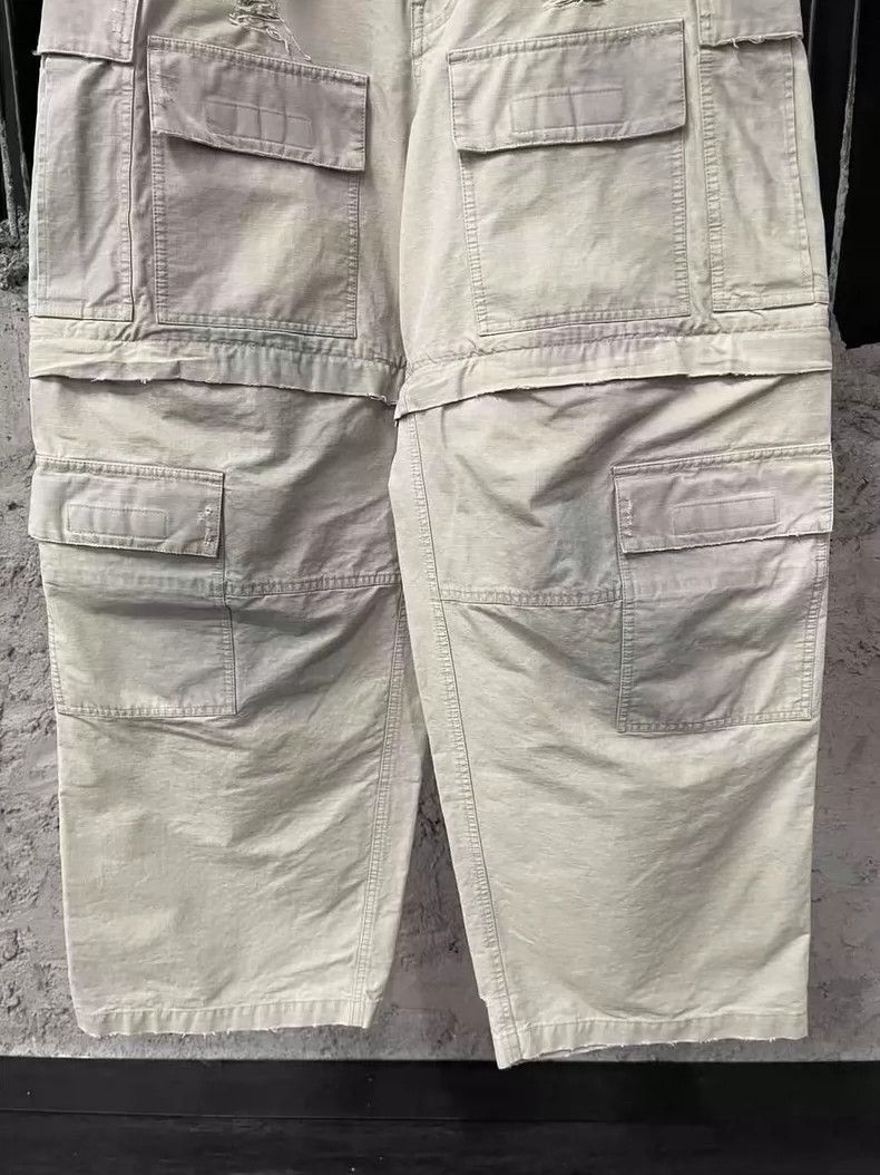 Balenciaga Balenciaga White Distressed Cargo Work Pants-yf Size US 44 / EU 60 - 4 Thumbnail