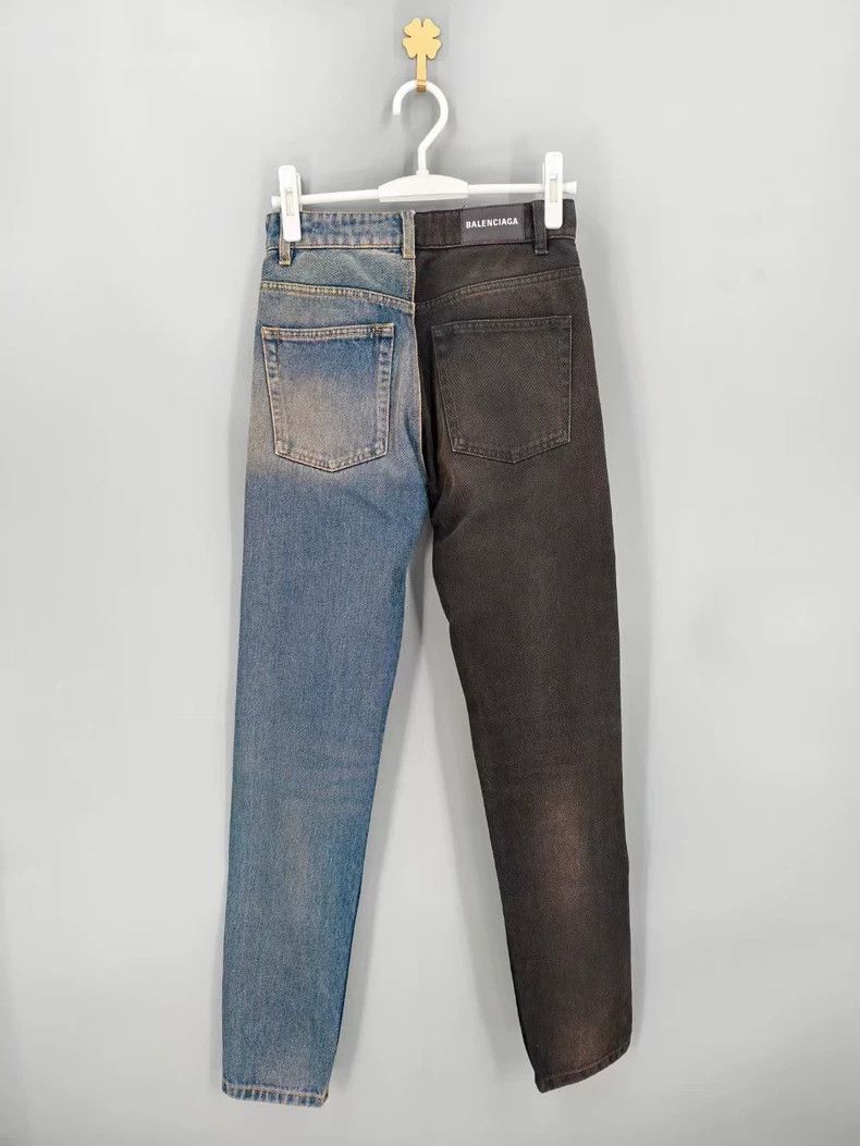 Balenciaga Balenciaga Two-Tone Wash Denim Jeans-yf Size US 26 / EU 42 - 2 Thumbnail