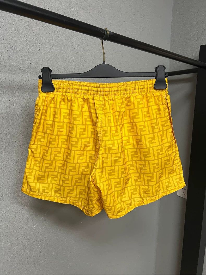 Fendi Fendi Yellow Monogram Beach Shorts-yf Size US 44 / EU 60 - 2 Thumbnail