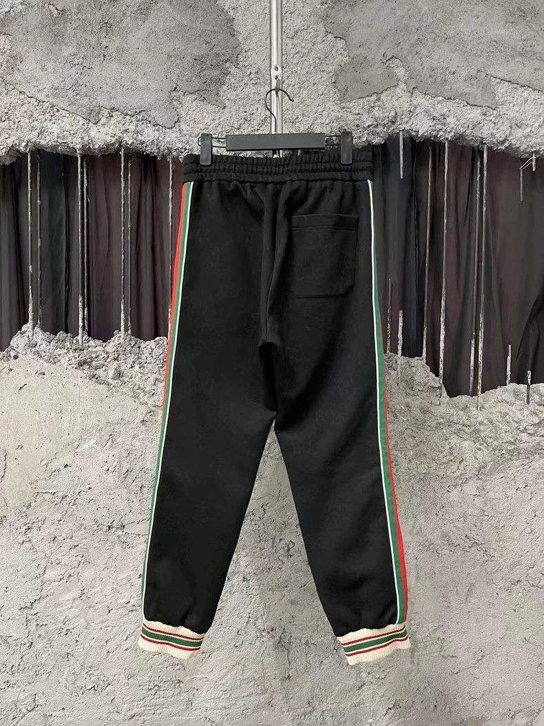Gucci Gucci Black Patterned Long Pants with Stripes-yf Size US 26 / EU 42 - 2 Thumbnail