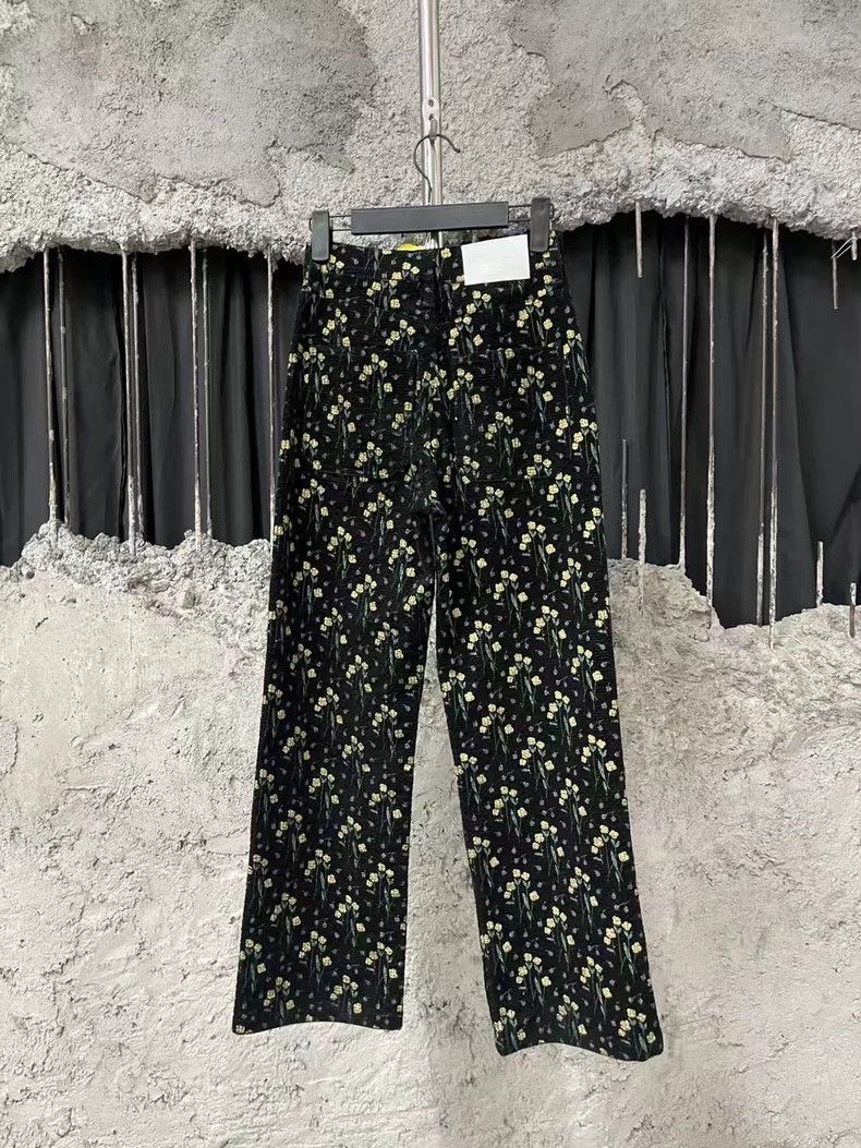 Balenciaga Floral Print Wide Leg Pants-yf Size US 28 / EU 44 - 2 Thumbnail