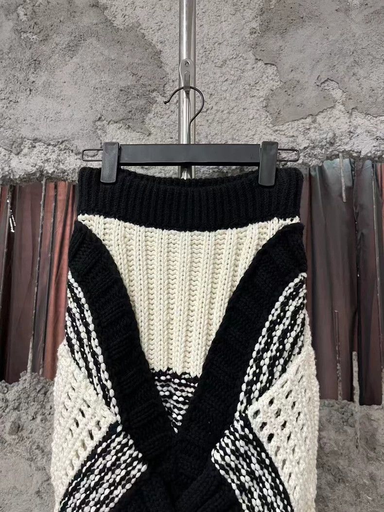 Burberry Burberry Wool Skirt in Black and White-yf Size 22" - 3 Thumbnail