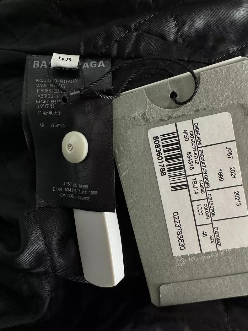Balenciaga Balenciaga Black Letter Lamb Wool Jacket-yf Size US L / EU 52-54 / 3 - 3 Thumbnail