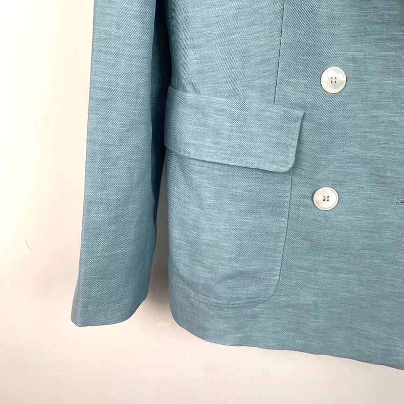 Max Mara Maxmara Blue Linen Blazer Size 40 M-yf Size US M / EU 48-50 / 2 - 4 Thumbnail