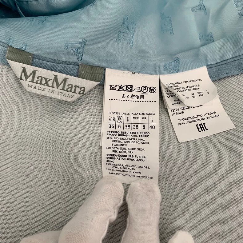 Max Mara Maxmara Blue Linen Blazer Size 40 M-yf Size US M / EU 48-50 / 2 - 5 Thumbnail