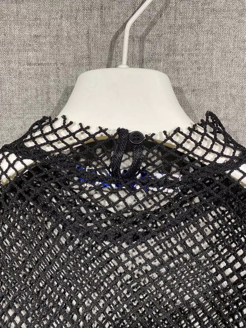 Anonymous Club Black Mesh Top with Text Design-yf Size US S / EU 44-46 / 1 - 4 Thumbnail