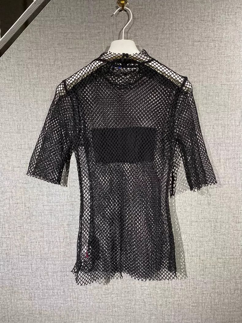 Anonymous Club Black Mesh Top with Text Design-yf Size US S / EU 44-46 / 1 - 2 Thumbnail