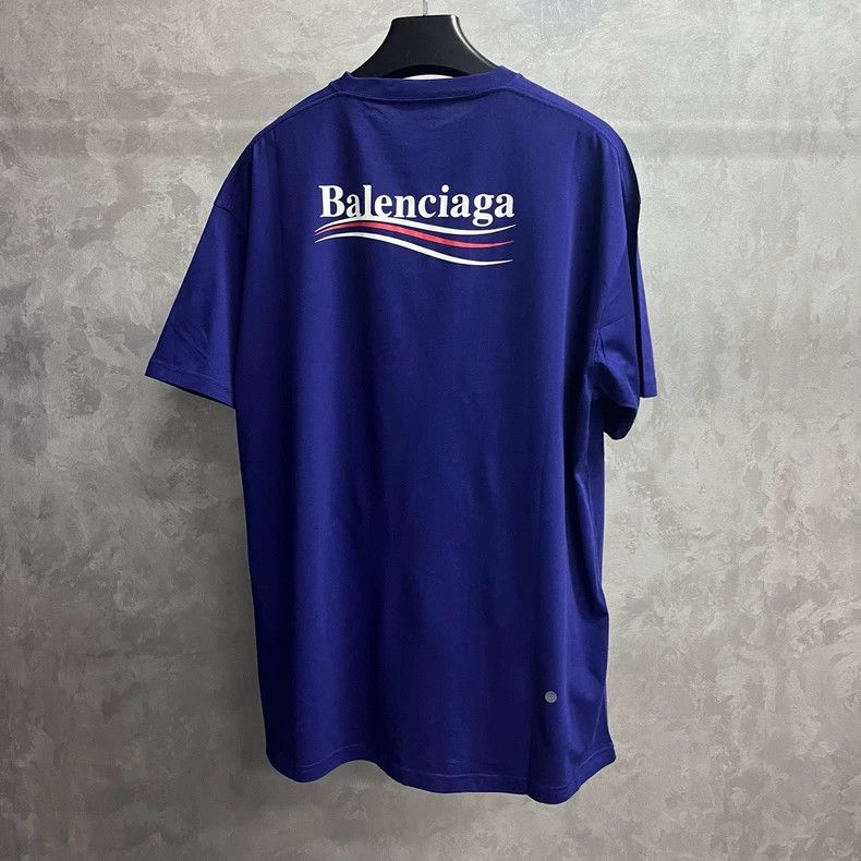 Balenciaga Balenciaga Blue Logo Short Sleeve T-Shirt-yf Size US M / EU 48-50 / 2 - 5 Thumbnail