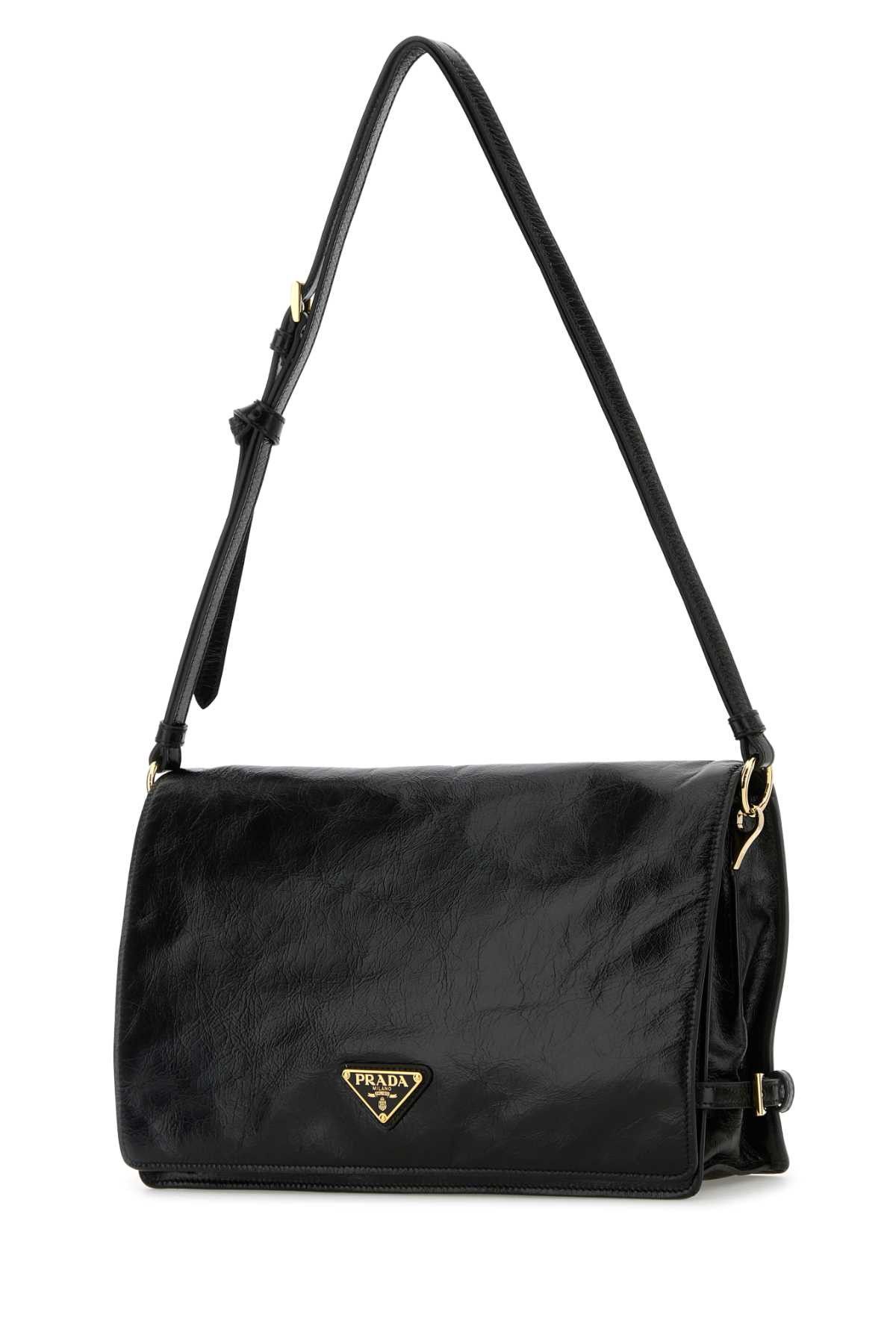 Prada Black Leather Medium Shoulder Bag Size ONE SIZE - 2 Thumbnail
