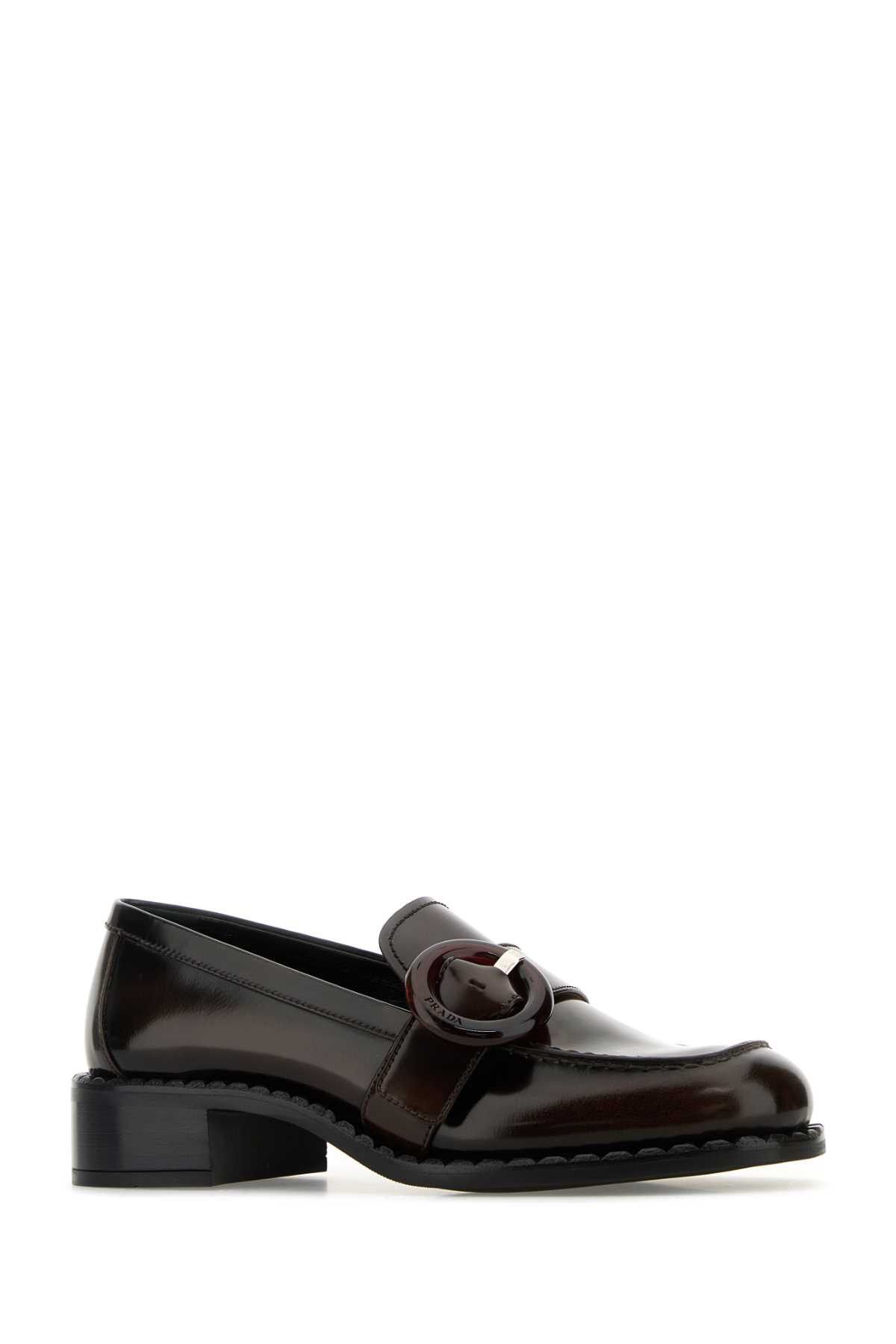 Prada Brown Leather Loafers Size US 9 / IT 39 - 2 Thumbnail
