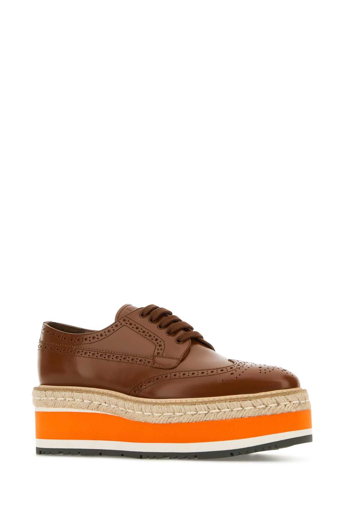 Prada Caramel Leather Lace-Up Shoes Size US 6.5 / IT 36.5 - 2 Thumbnail