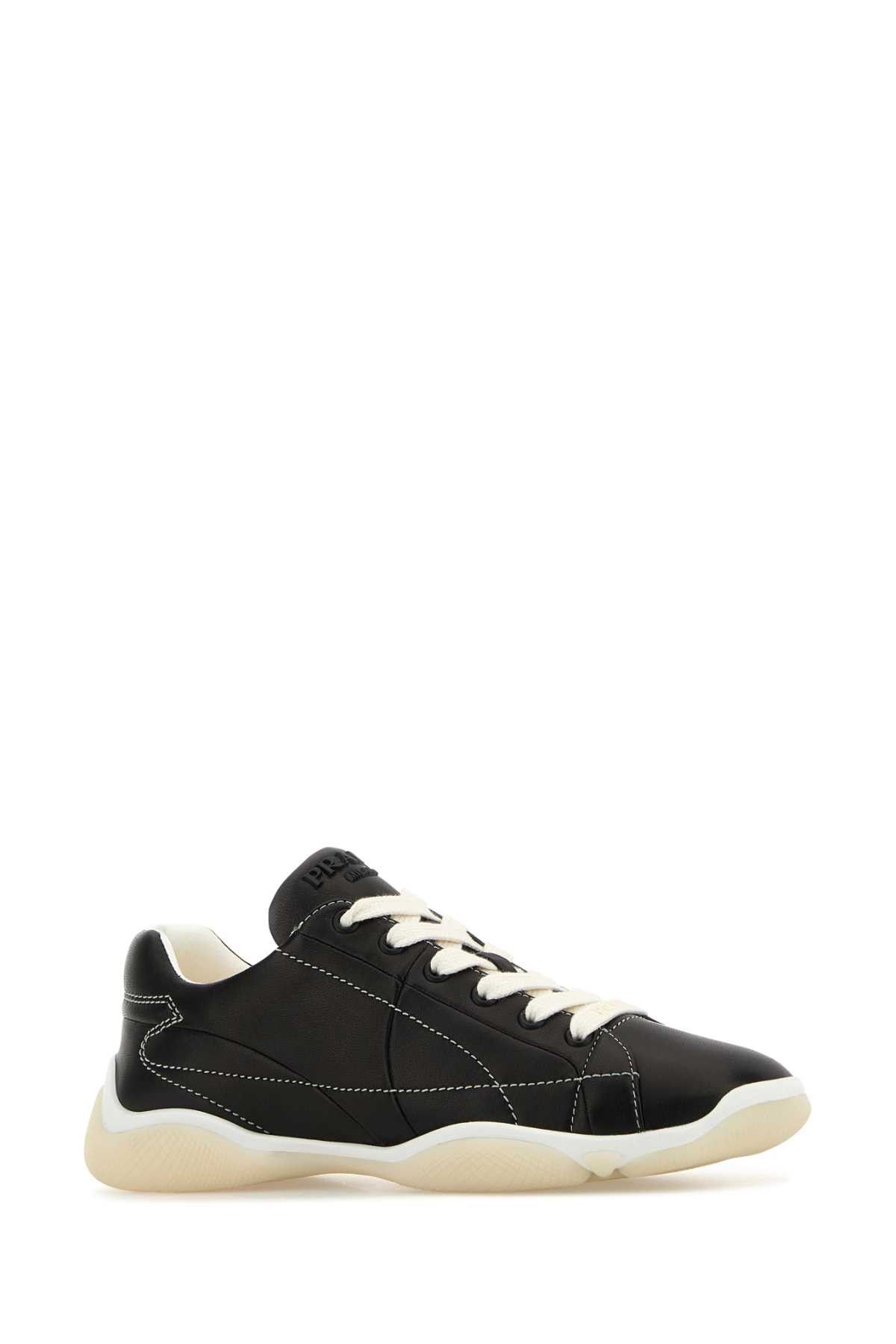 Prada Black Leather Sneakers Size US 9 / IT 39 - 2 Thumbnail