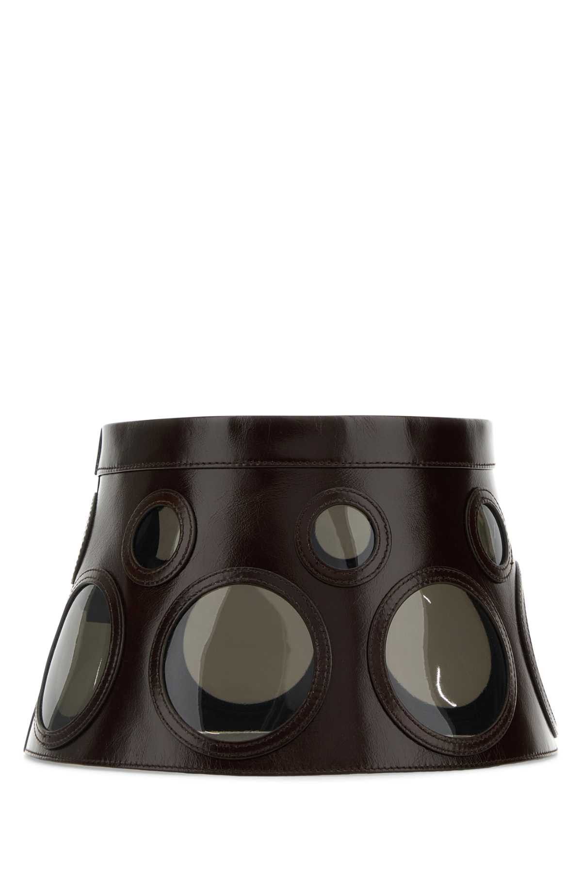 Prada Dark Brown Leather Hat Size ONE SIZE - 2 Thumbnail