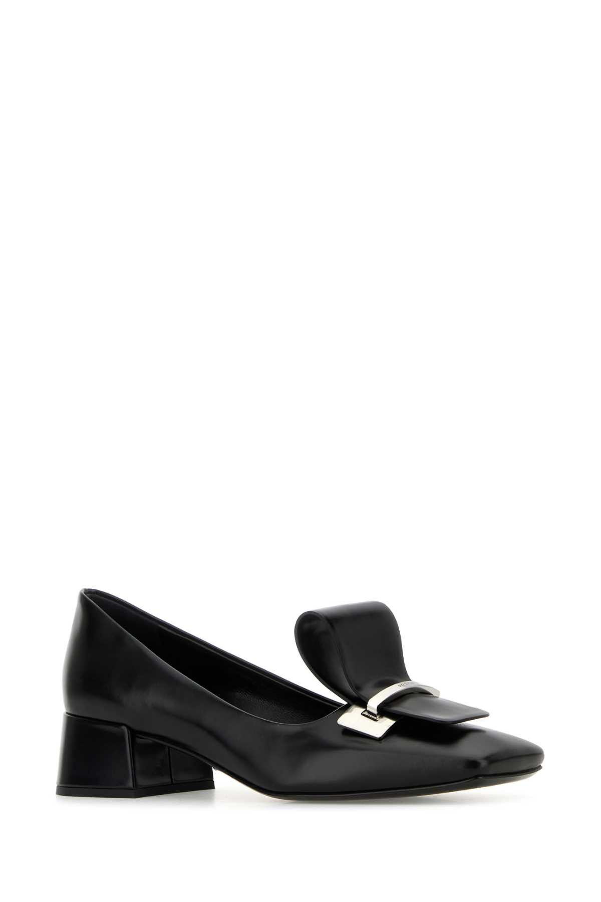Prada Black Leather Pumps Size US 10 / IT 40 - 2 Thumbnail