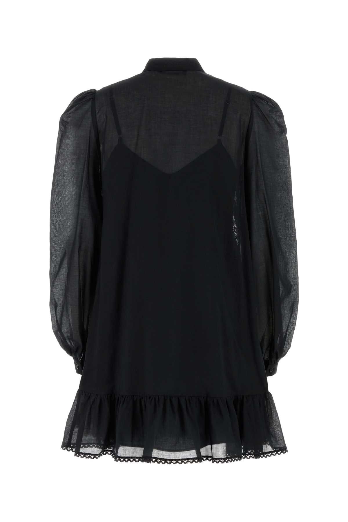 Weekend Max Mara Black Cotton Asteri1234 Dress Size M / US 6-8 / IT 42-44 - 2 Thumbnail