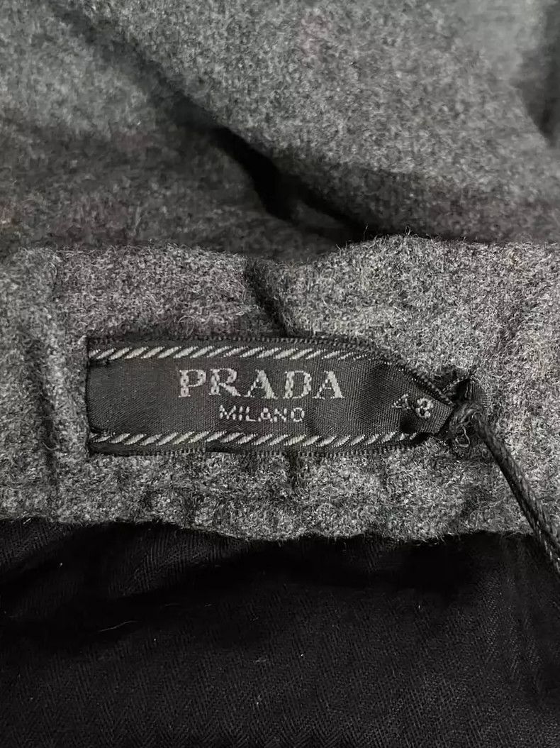Prada Prada Gray Wool Casual Pants with Velcro-yf Size US 44 / EU 60 - 6 Thumbnail