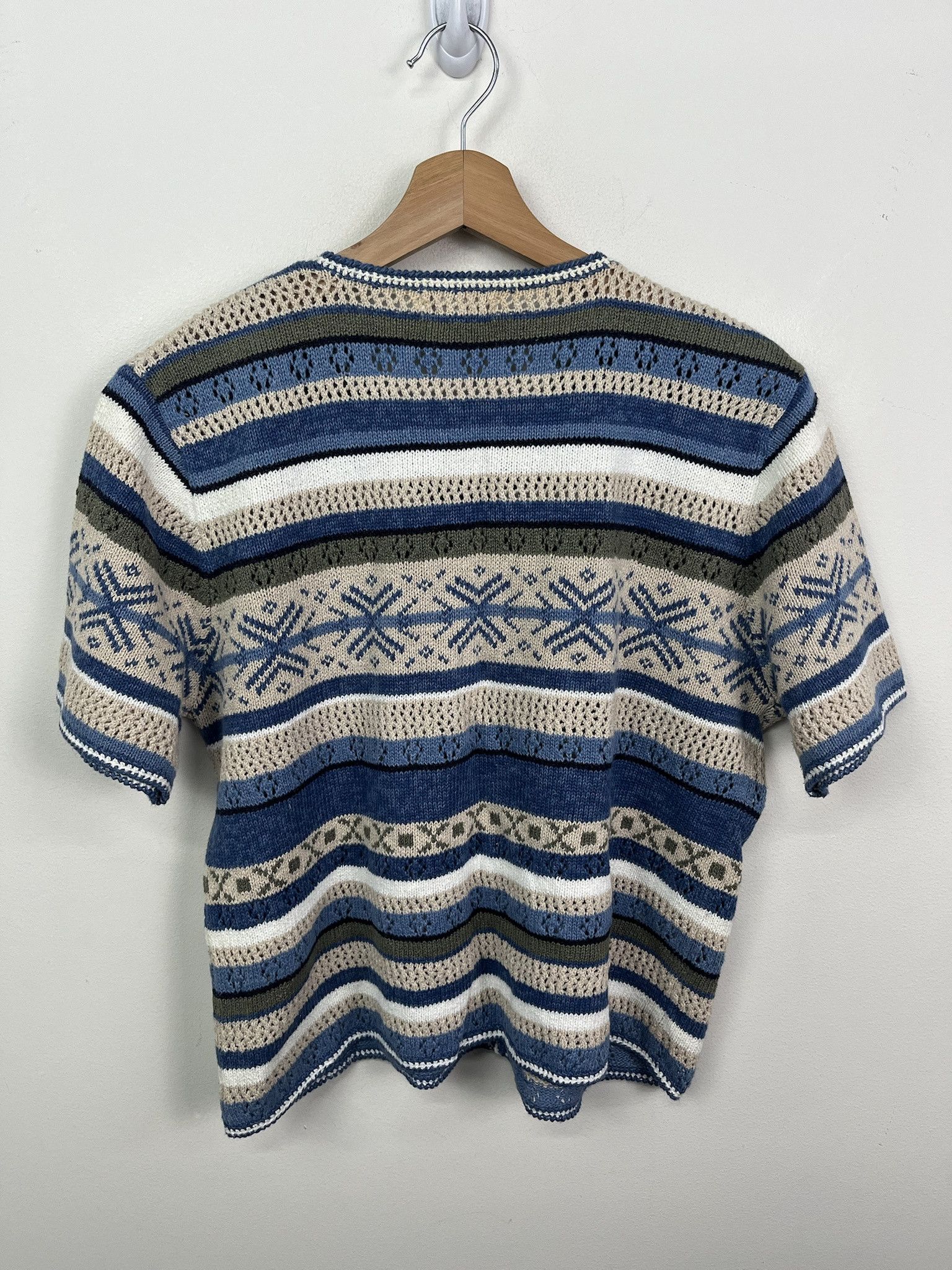 Other Vintage 1990s Cardigan Knit Tee Shirt 90s Short Sleeve Knit Cardigan Sweater Size S (M) Size US S / EU 44-46 / 1 - 3 Thumbnail