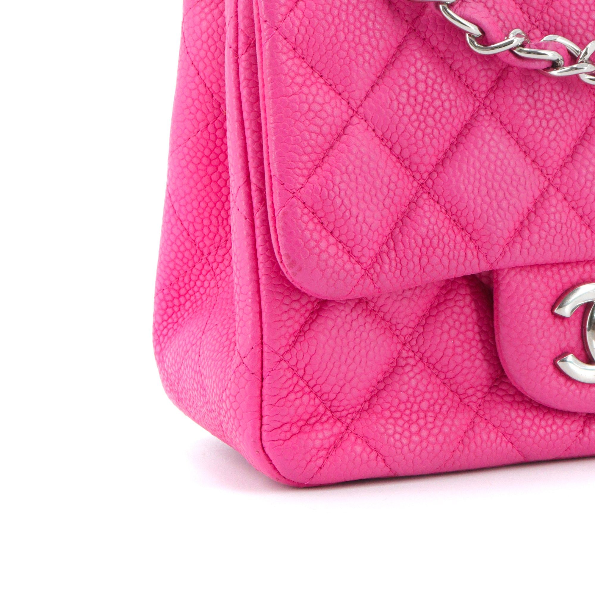 Chanel CHANEL - Chanel Mini Square Timeless/Classique shoulder bag in pink caviar leather Size ONE SIZE - 6 Thumbnail