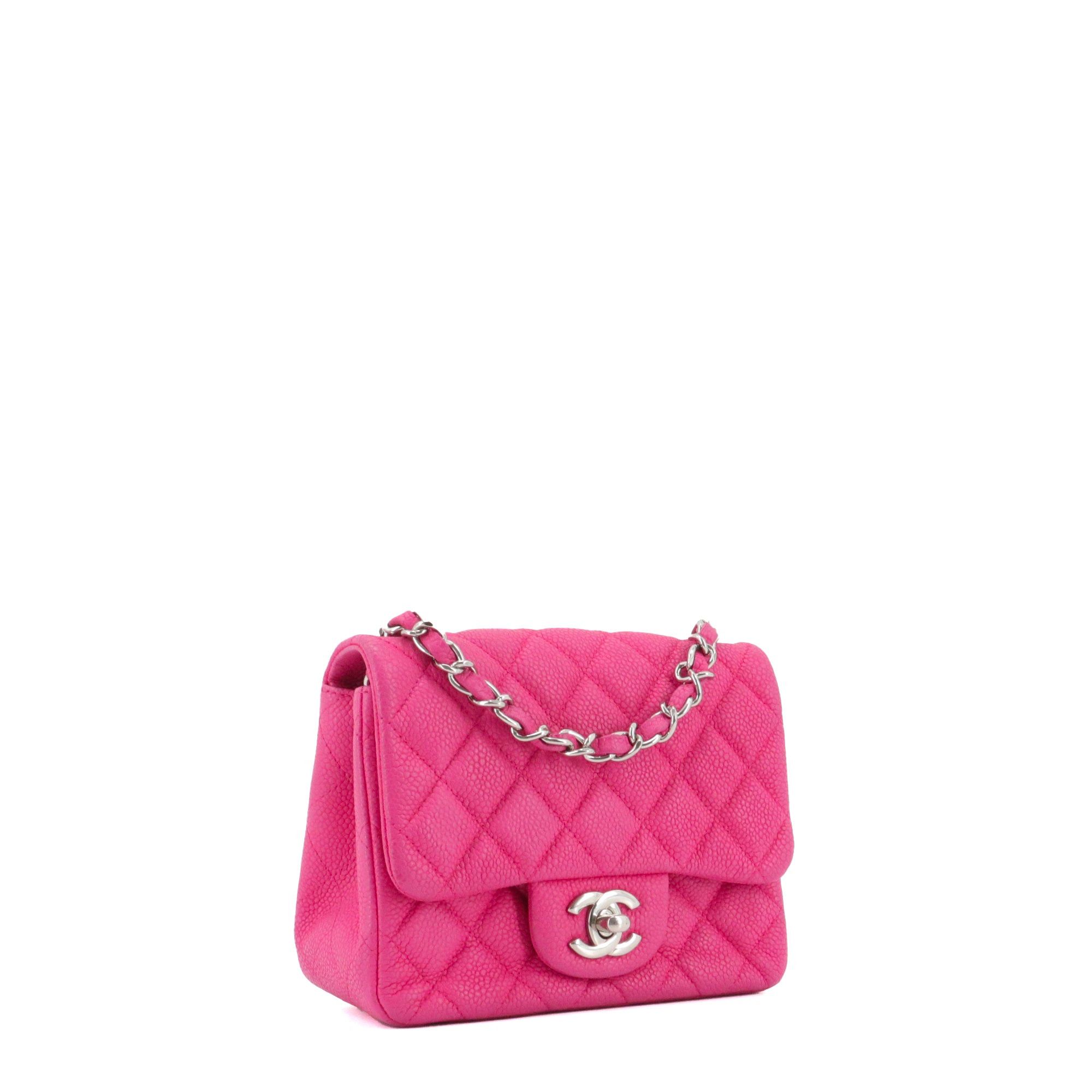 Chanel CHANEL - Chanel Mini Square Timeless/Classique shoulder bag in pink caviar leather Size ONE SIZE - 2 Thumbnail