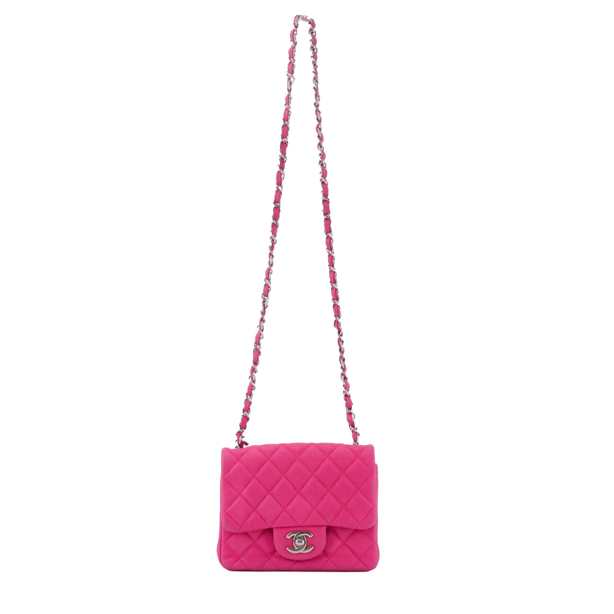 Chanel CHANEL - Chanel Mini Square Timeless/Classique shoulder bag in pink caviar leather Size ONE SIZE - 5 Thumbnail