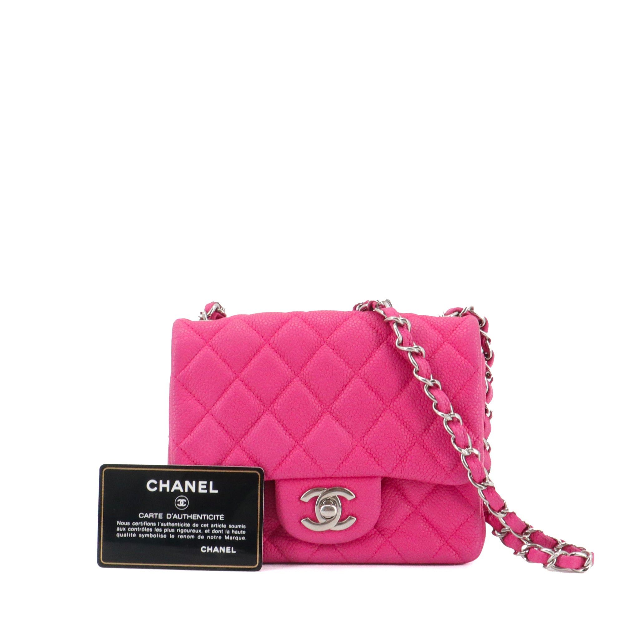 Chanel CHANEL - Chanel Mini Square Timeless/Classique shoulder bag in pink caviar leather Size ONE SIZE - 11 Thumbnail
