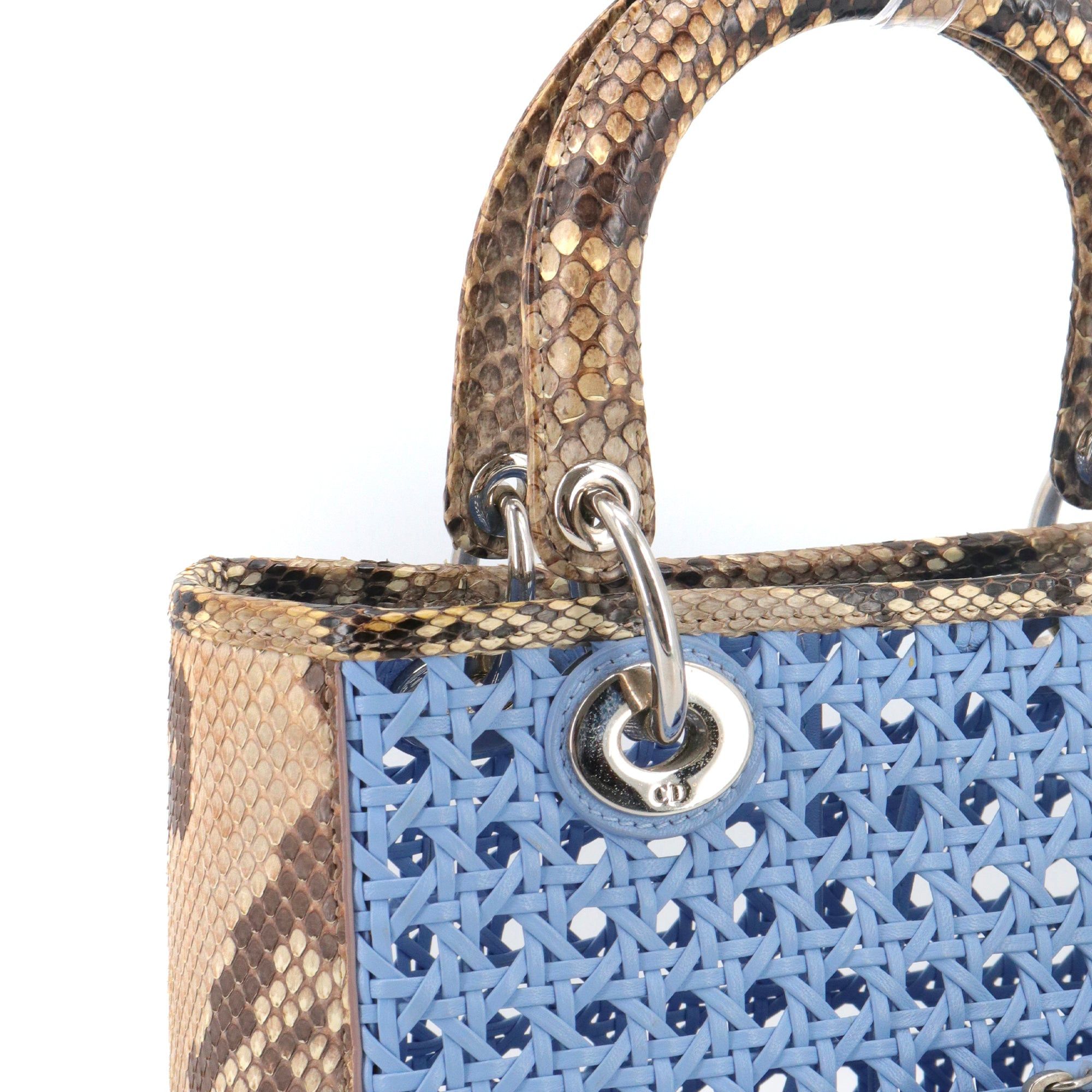 Dior DIOR - Lady Dior limited edition handbag in exotic python leather Size ONE SIZE - 5 Thumbnail