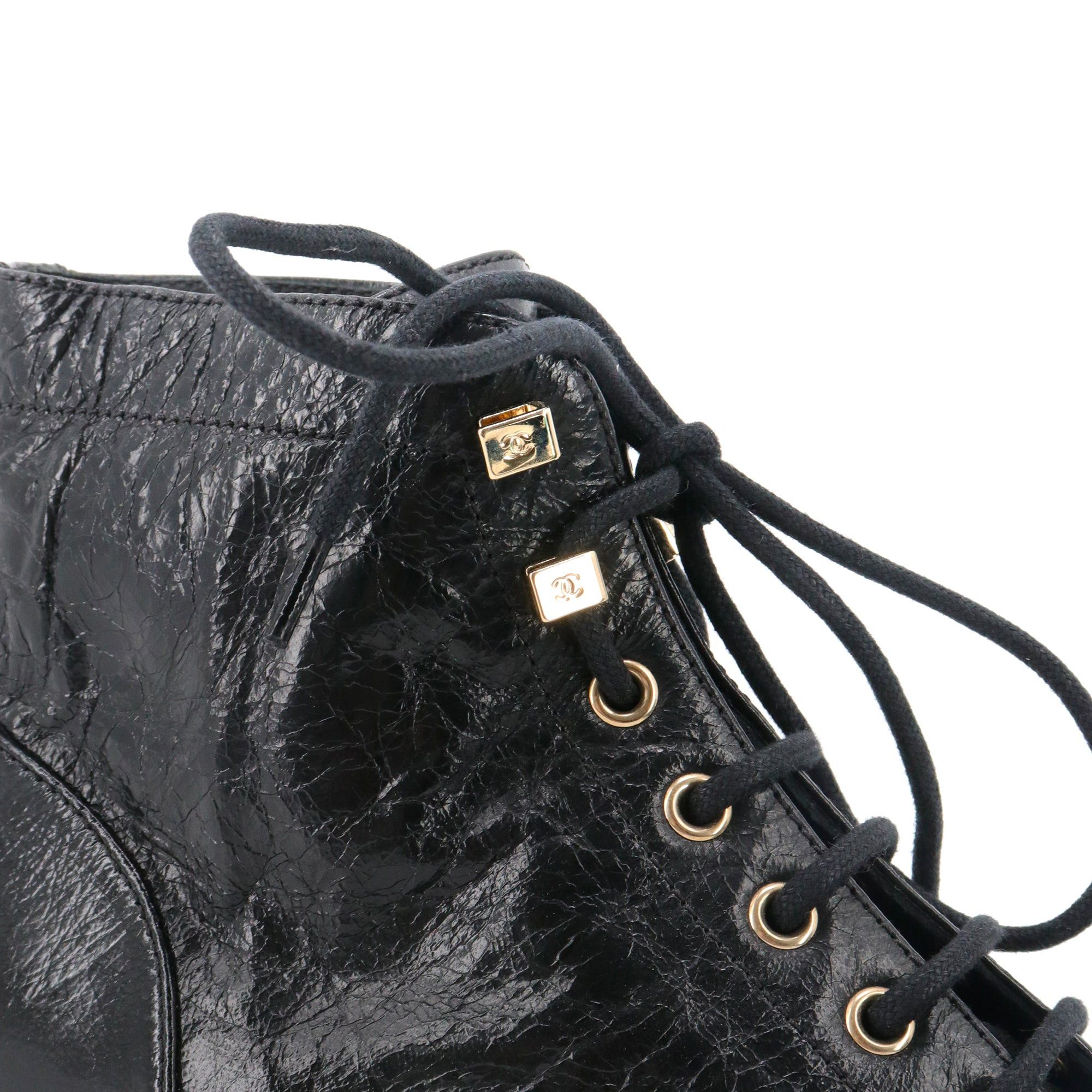 Chanel CHANEL - Chanel black leather ankle boots (T37.5) Size US 6.5 / IT 36.5 - 5 Thumbnail