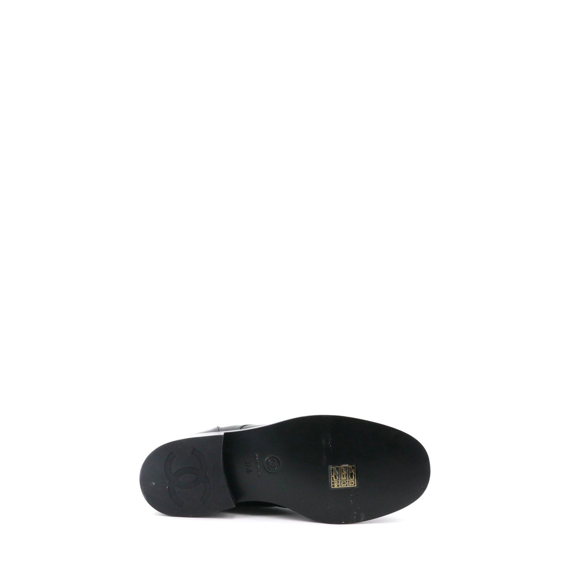 Chanel CHANEL - Chanel black leather ankle boots (T37.5) Size US 6.5 / IT 36.5 - 3 Thumbnail