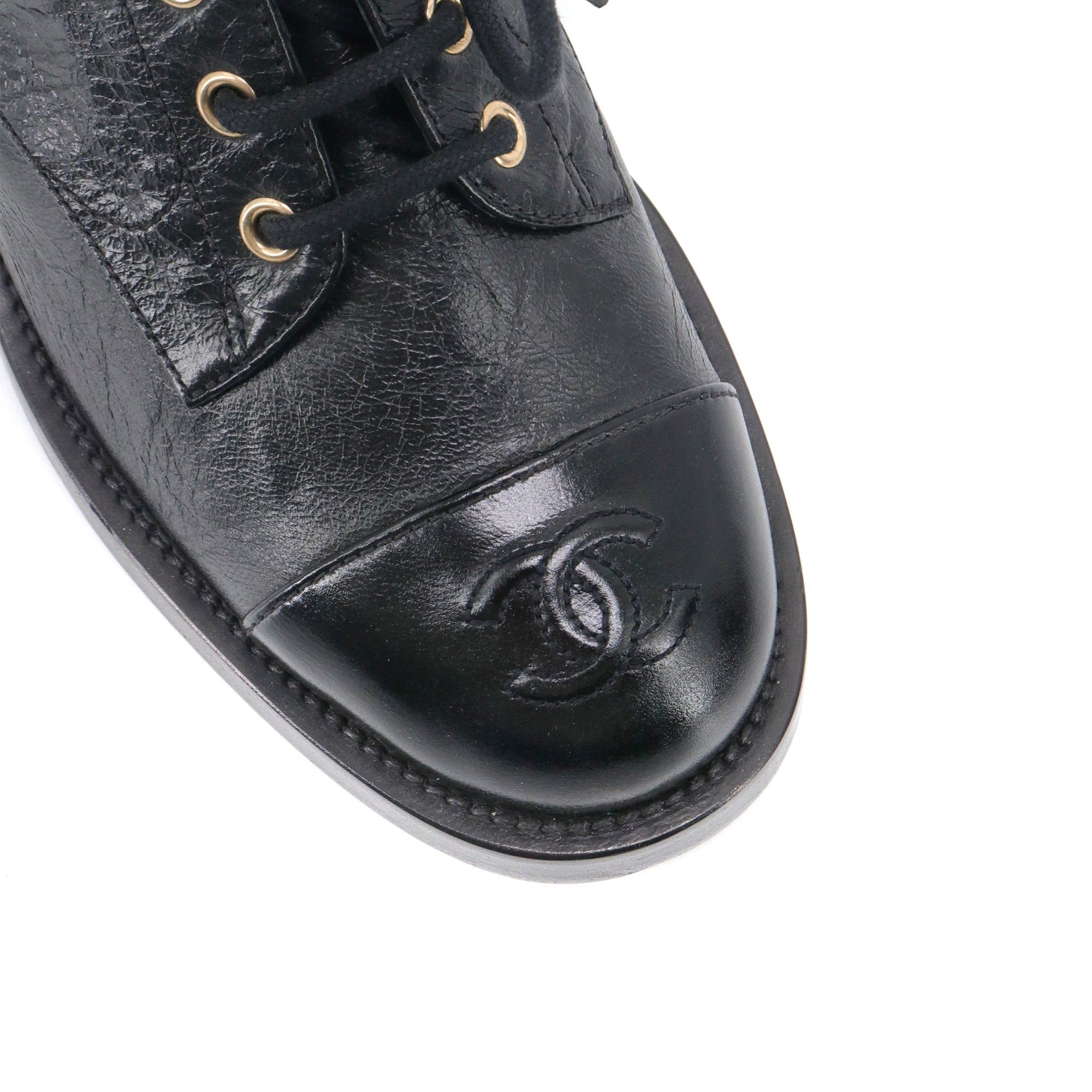 Chanel CHANEL - Chanel black leather ankle boots (T37.5) Size US 6.5 / IT 36.5 - 4 Thumbnail