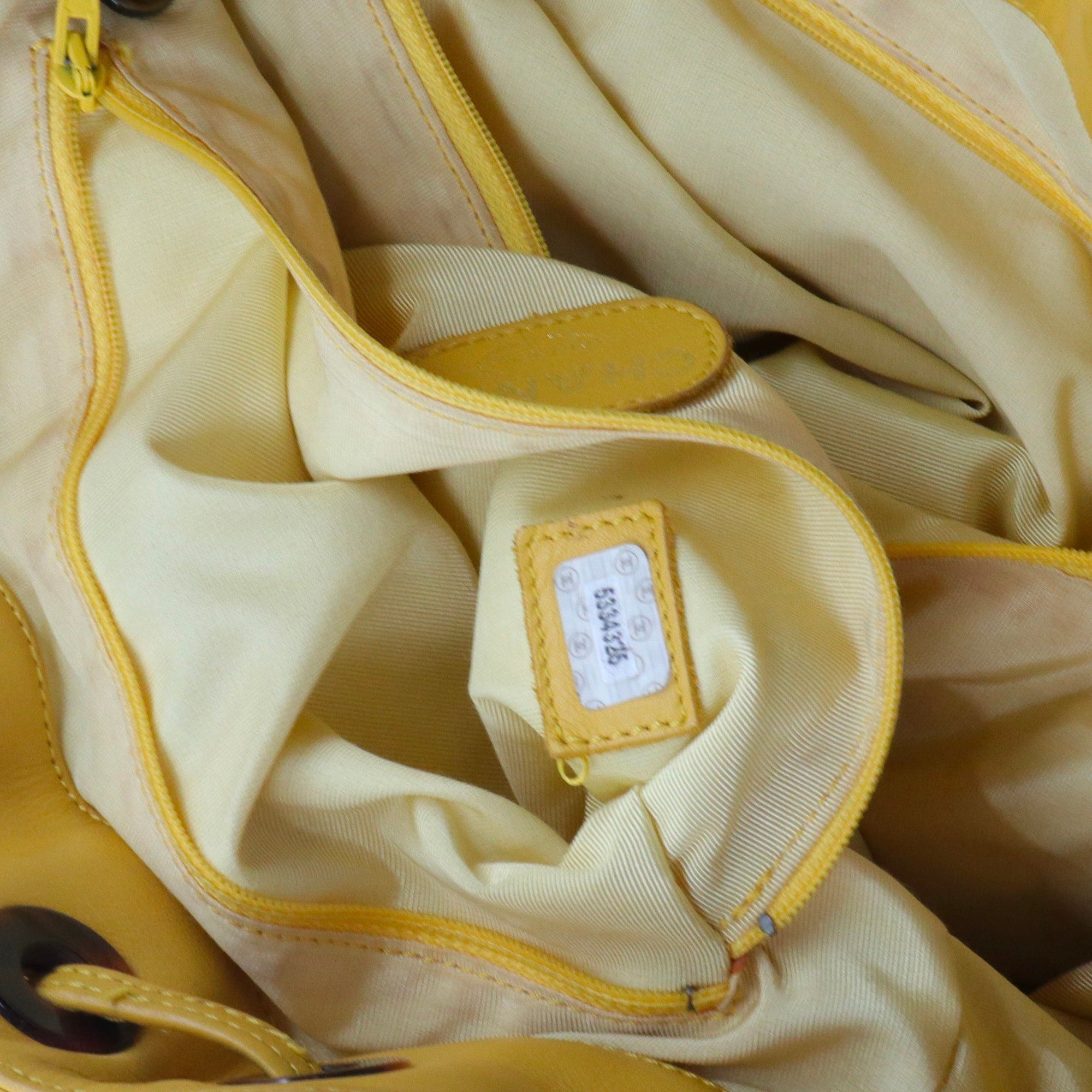 Chanel CHANEL - Chanel Drawstring Ring Handle handbag in yellow leather Size ONE SIZE - 11 Thumbnail