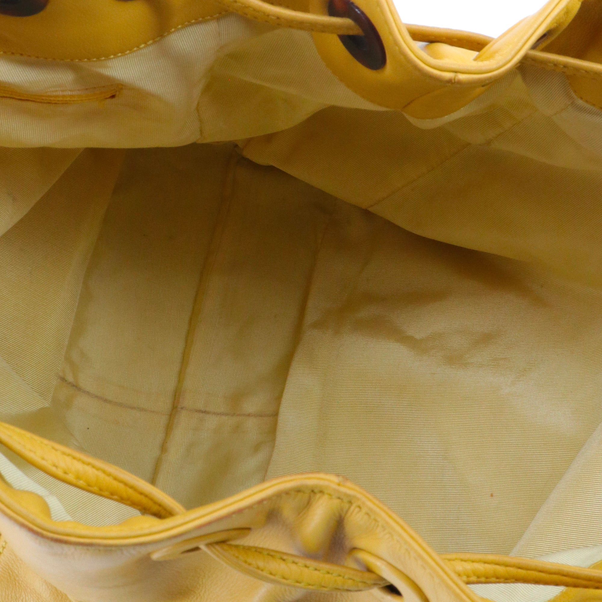 Chanel CHANEL - Chanel Drawstring Ring Handle handbag in yellow leather Size ONE SIZE - 10 Thumbnail