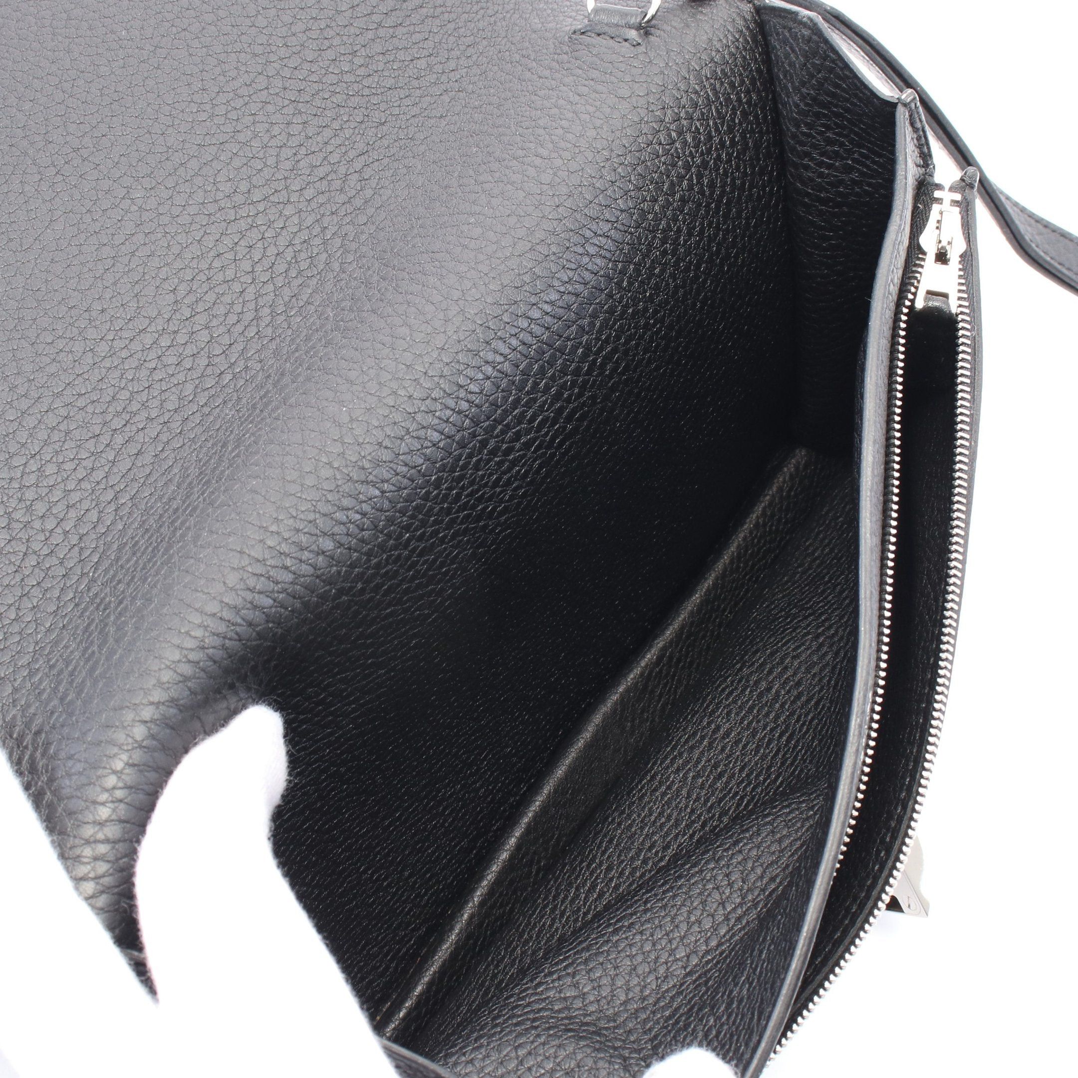 Hermes Hermes Jet Clutch Bag Togo Black Silver Hardware Stamp Size ONE SIZE - 3 Thumbnail