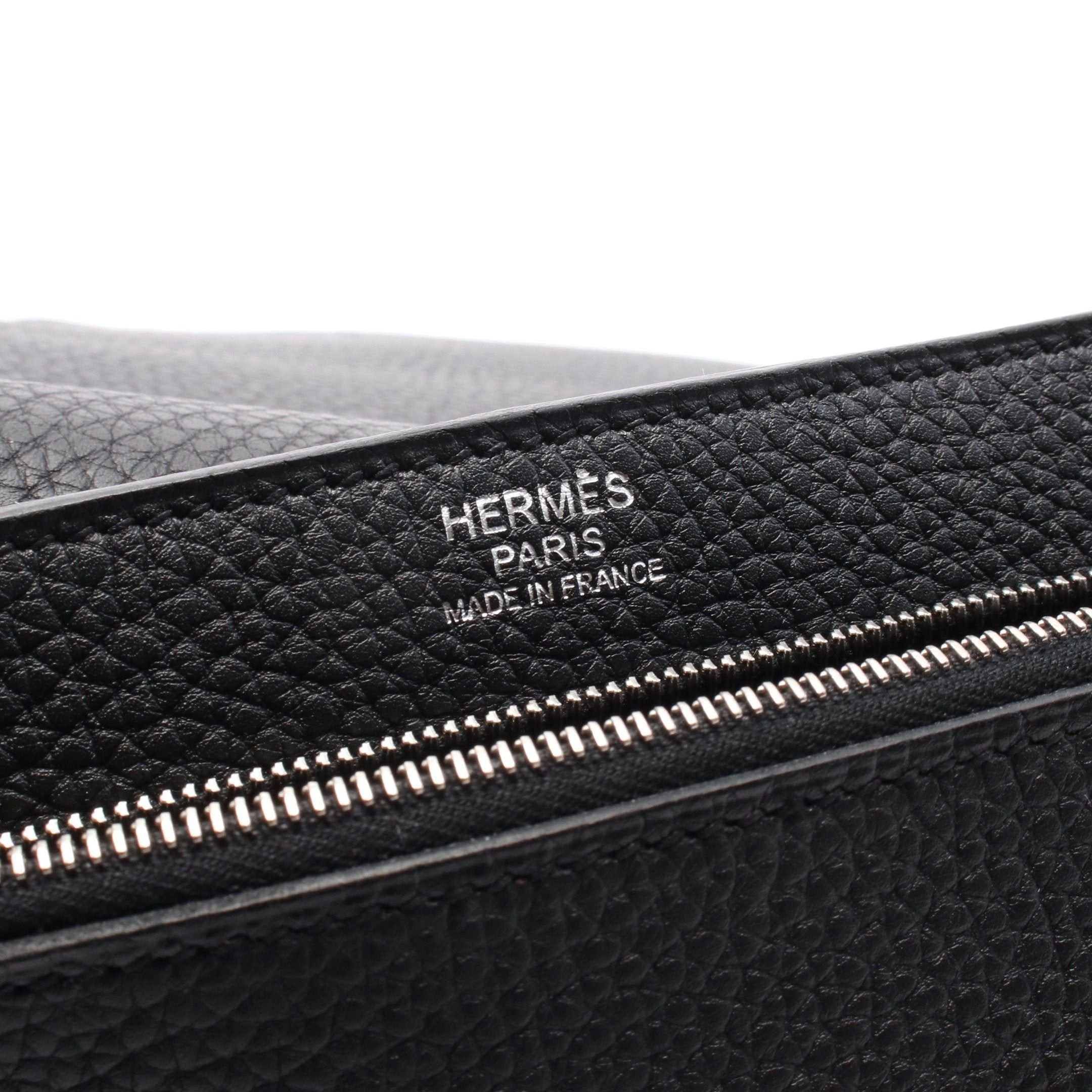 Hermes Hermes Jet Clutch Bag Togo Black Silver Hardware Stamp Size ONE SIZE - 4 Thumbnail