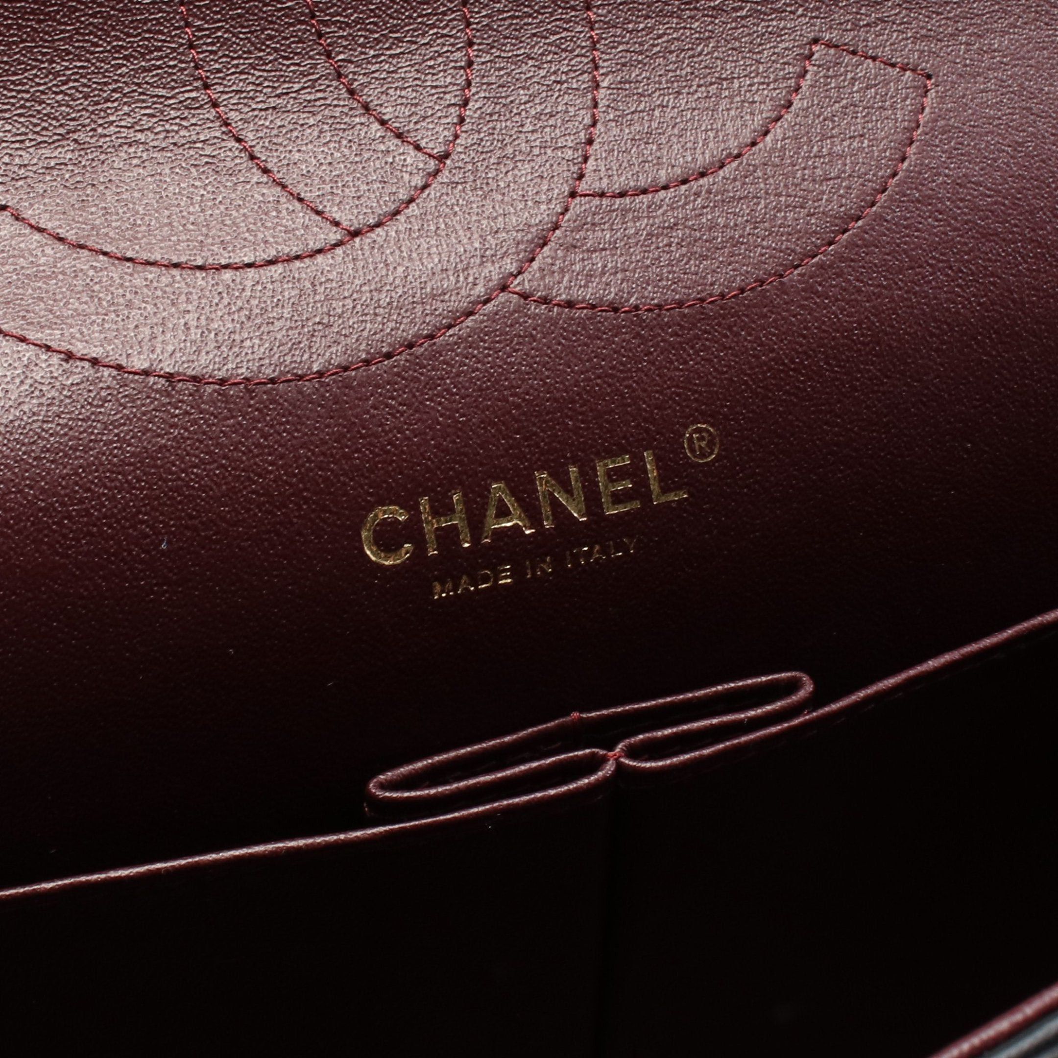Chanel Chanel Decamatlassé 30 Classic Large Double Flap Chain Shoulder Bag Lambskin Black Gold Hardware Size ONE SIZE - 4 Thumbnail