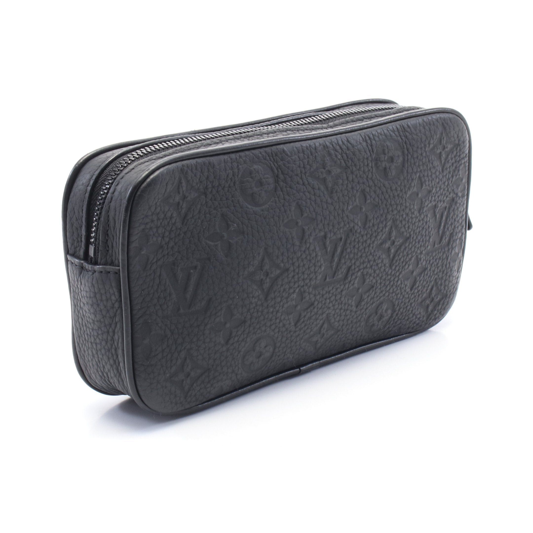 Louis Vuitton Louis Vuitton Pochette Volga Monogram Taurillon Clutch Bag Second Leather Black Size ONE SIZE - 2 Thumbnail
