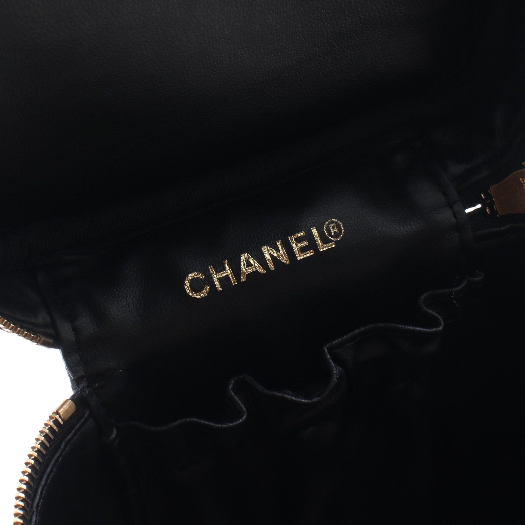 Chanel Chanel Coco Mark Handbag Vanity Bag Caviar Skin Black Gold Hardware Size ONE SIZE - 4 Thumbnail
