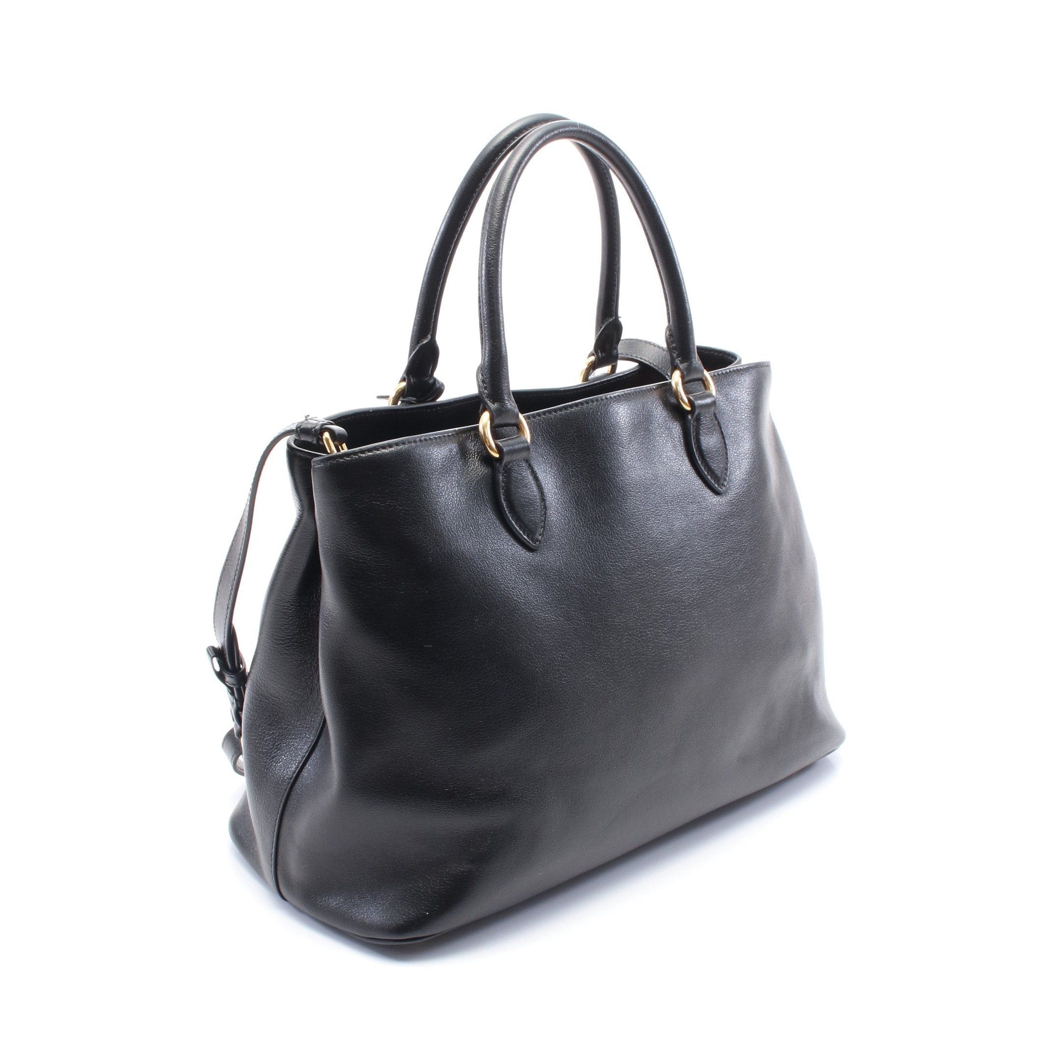 Prada Prada Handbag Leather Black Size ONE SIZE - 2 Thumbnail