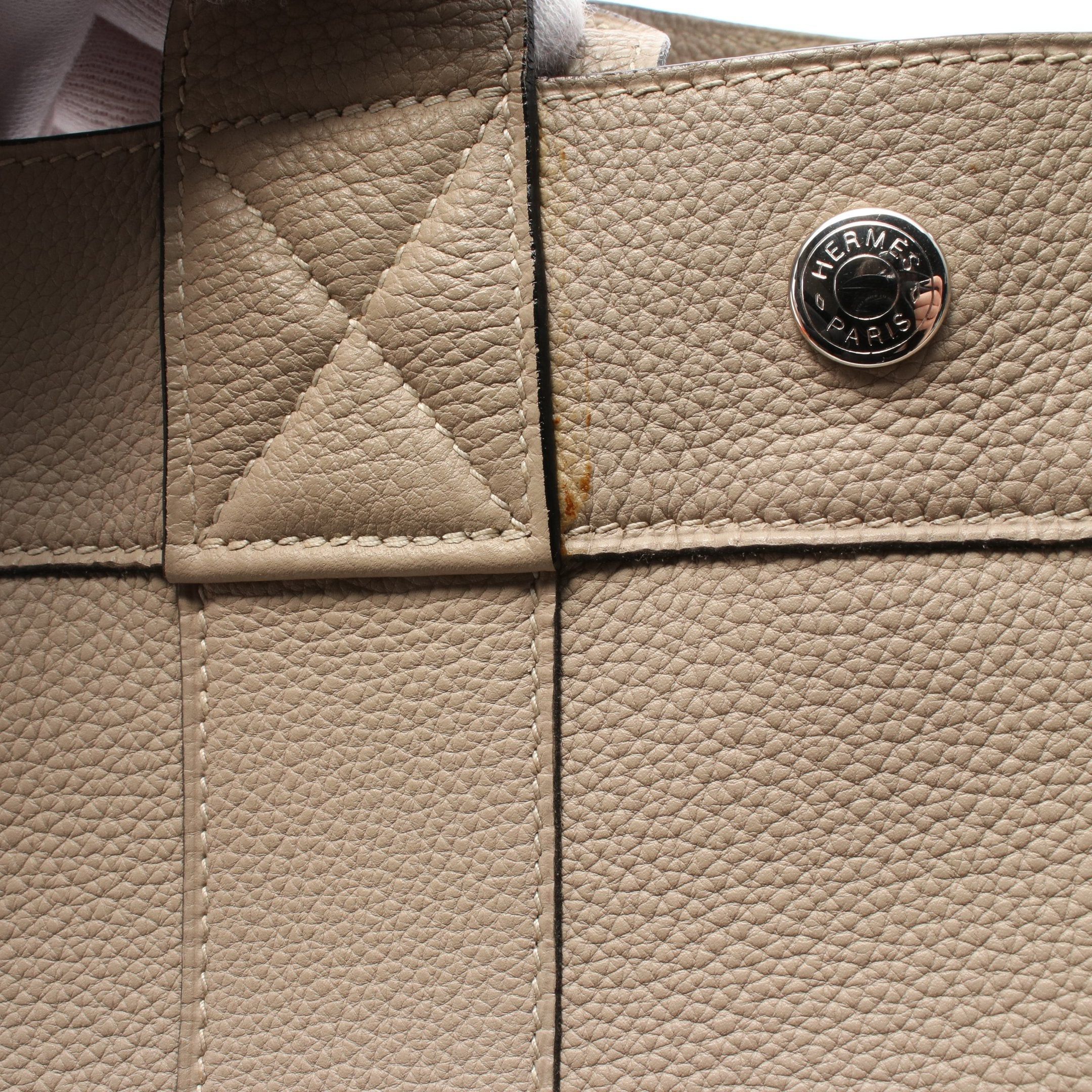 Hermes Hermes Fool Toe Pm Tourtiere Gray Handbag Tote Bag Togo Beige Silver Hardware Stamp (Manufactured Around 2002) Size ONE SIZE - 6 Thumbnail