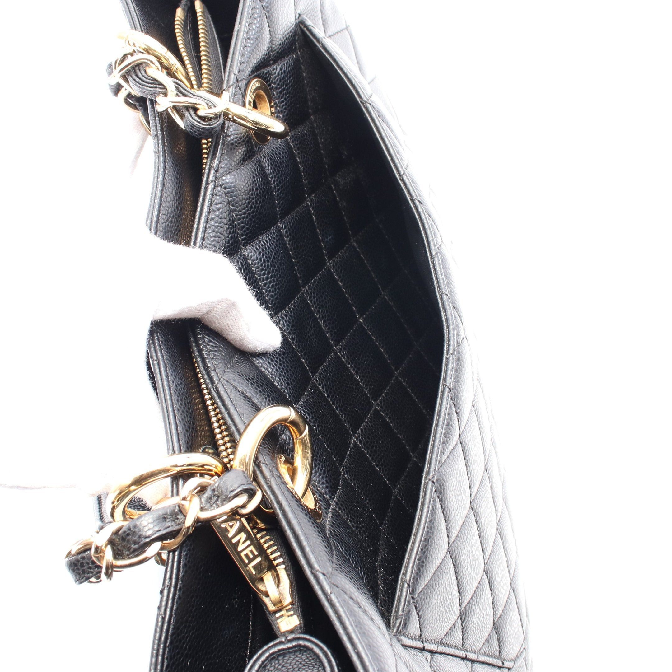 Chanel Chanel Matelasse Grand Shopping Gst Chain Shoulder Bag Tote Caviar Skin Black Gold Hardware Size ONE SIZE - 6 Thumbnail