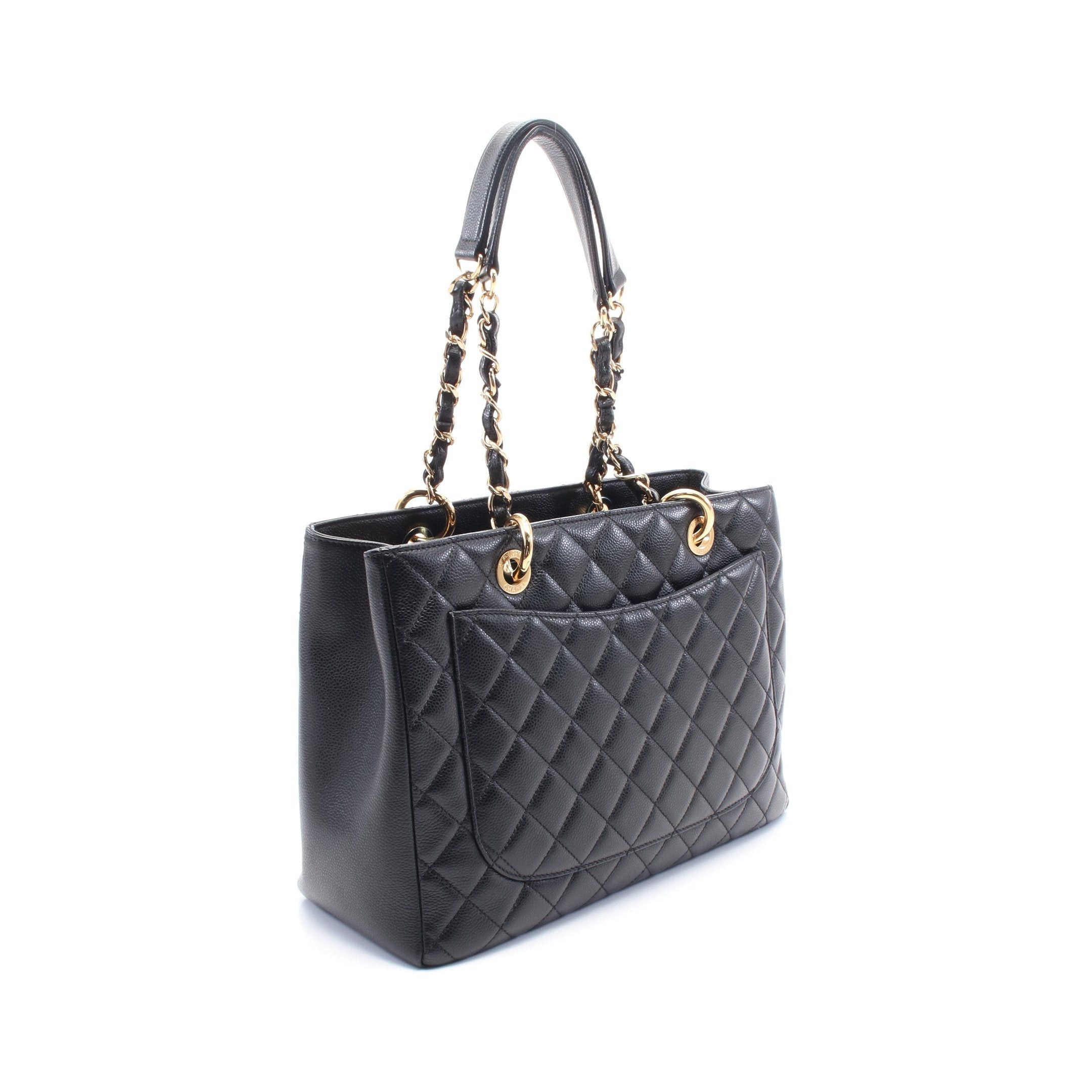 Chanel Chanel Matelasse Grand Shopping Gst Chain Shoulder Bag Tote Caviar Skin Black Gold Hardware Size ONE SIZE - 2 Thumbnail