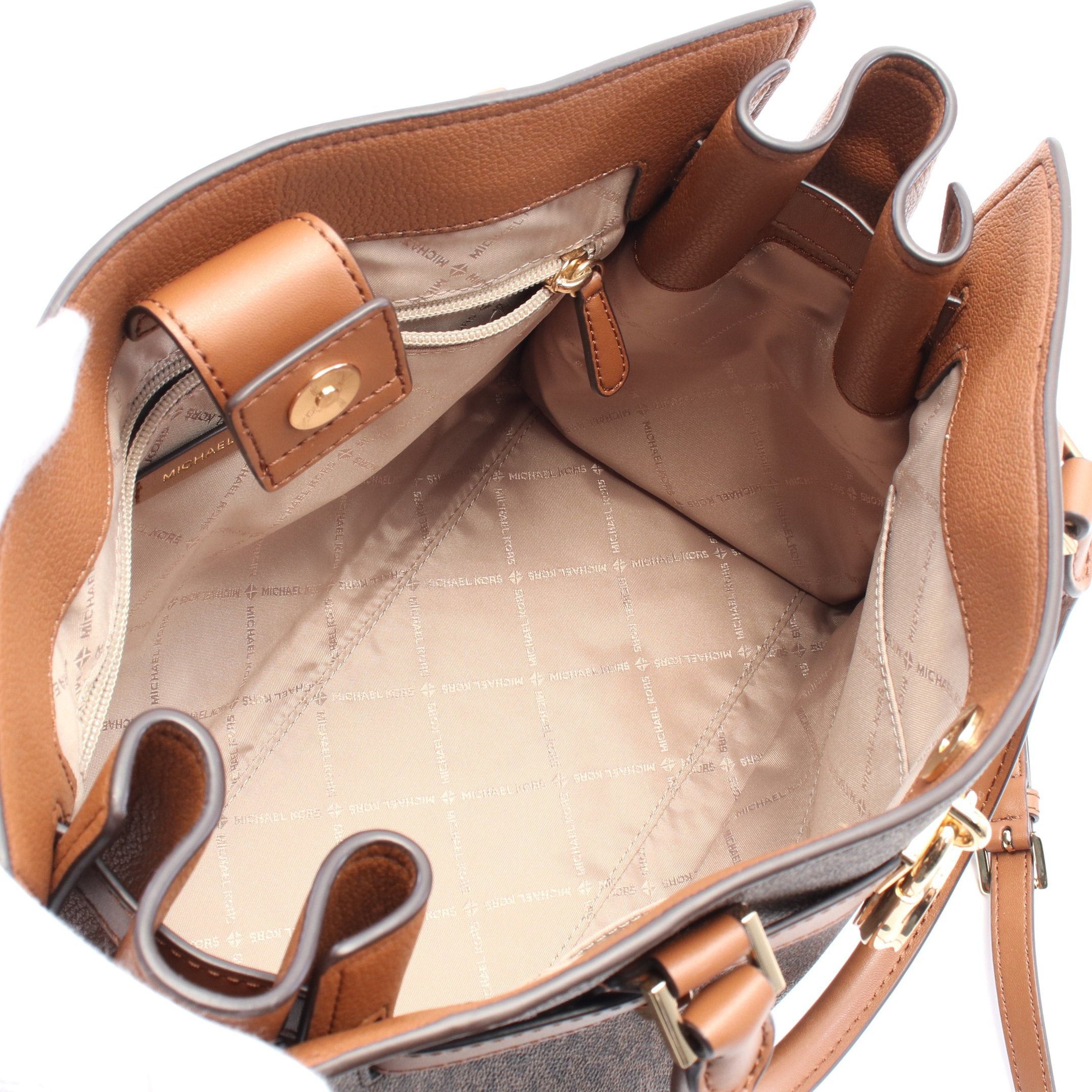 Michael Kors Michael Kors Hamilton Medium Satchel Handbag Leather Brown Size ONE SIZE - 3 Thumbnail