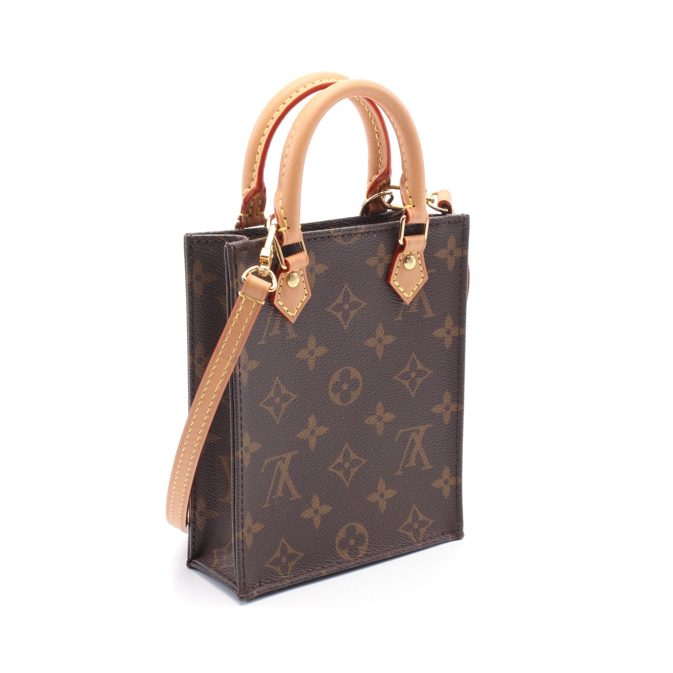 Louis Vuitton Louis Vuitton Petite Sac Plat Monogram Handbag Leather Brown Size ONE SIZE - 2 Thumbnail