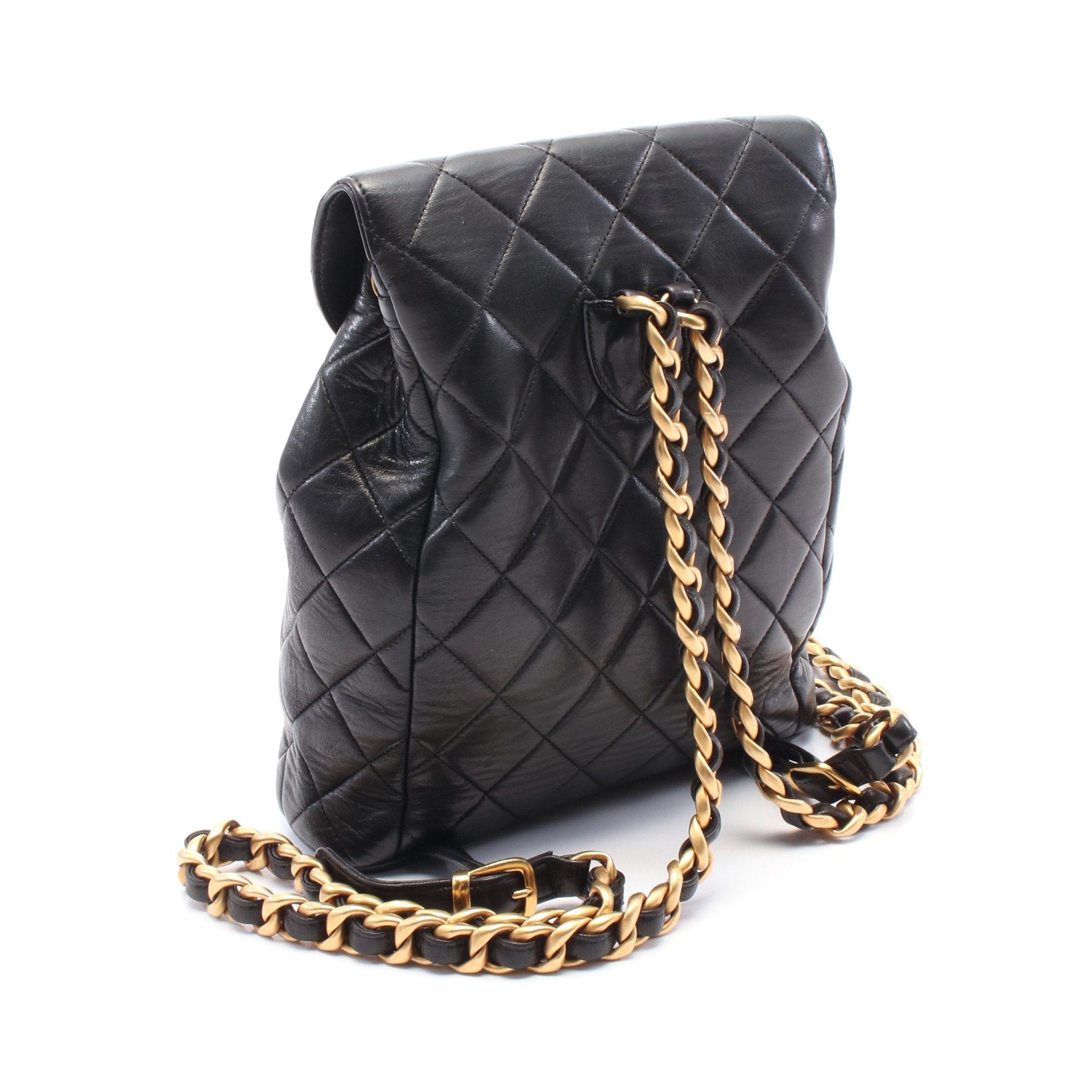 Chanel Chanel Matelasse Backpack Rucksack Lambskin Black Gold Hardware Size ONE SIZE - 2 Thumbnail