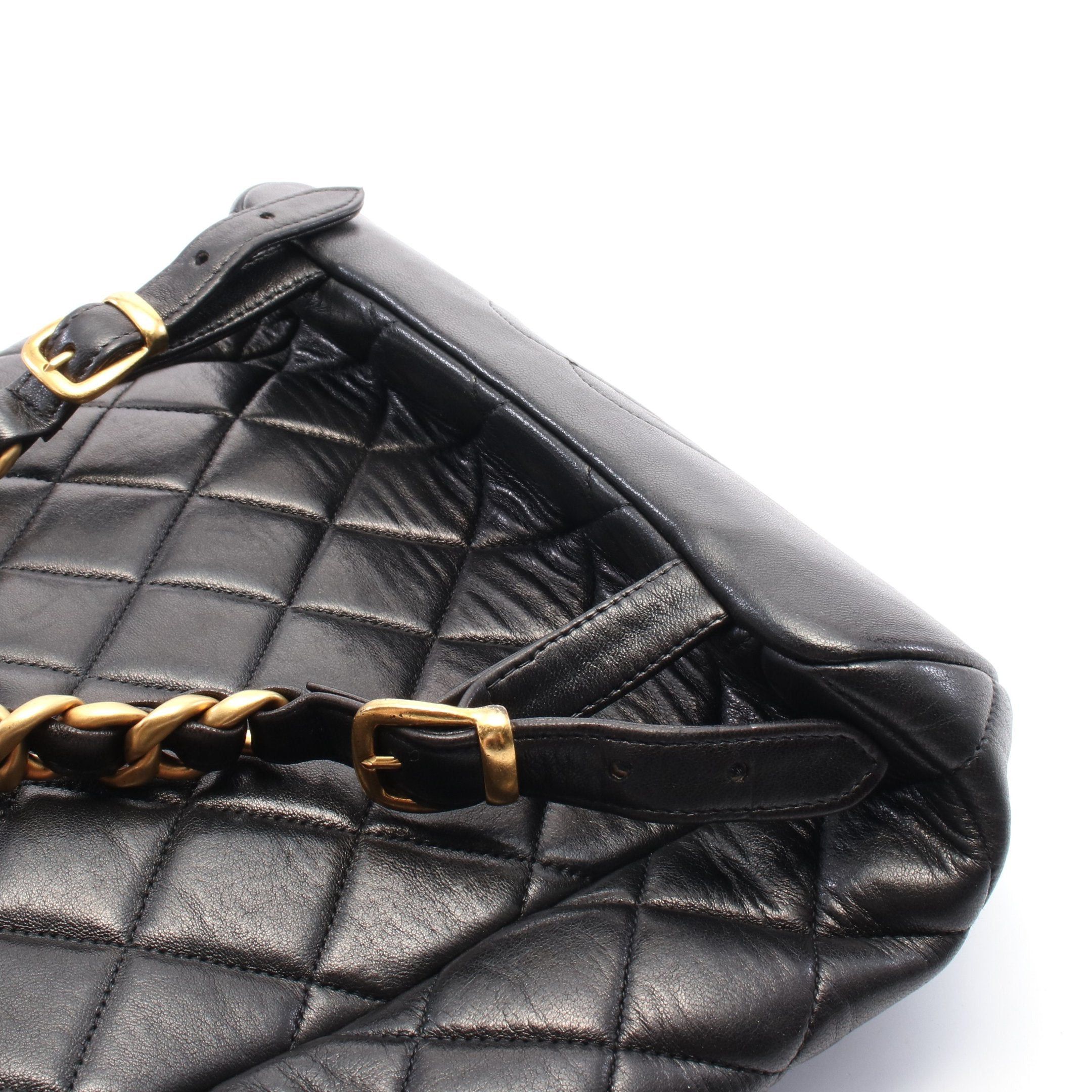 Chanel Chanel Matelasse Backpack Rucksack Lambskin Black Gold Hardware Size ONE SIZE - 6 Thumbnail